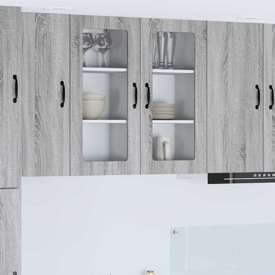 Keukenkast aan de muur met plank Grijs Sonoma 40 x 31 x 80 cm