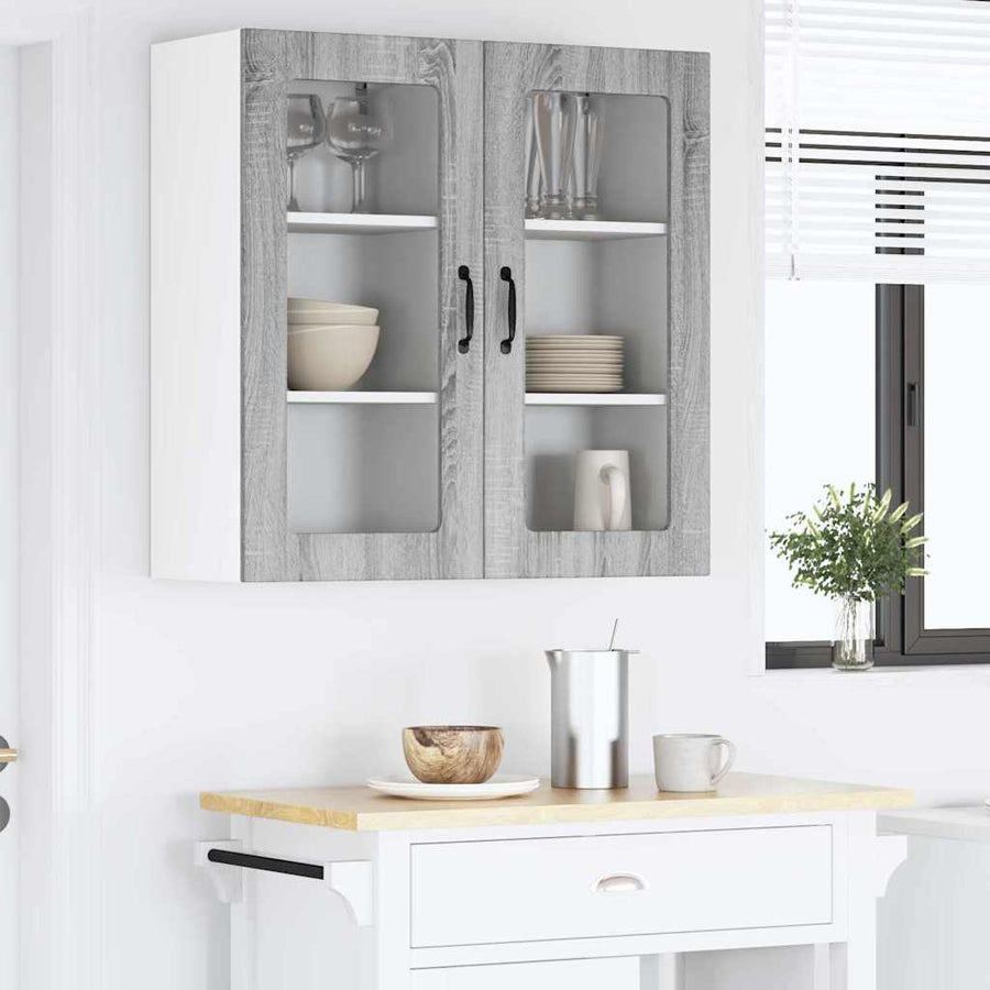 Keukenkast aan de muur met plank Grijs Sonoma 40 x 31 x 80 cm