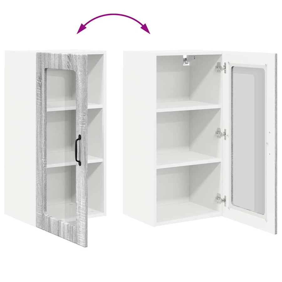Keukenkast aan de muur met plank Grijs Sonoma 40 x 31 x 80 cm