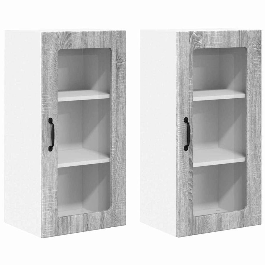 Keukenkast aan de muur 2 pcs Grijs Sonoma 40 x 31 x 80 cm