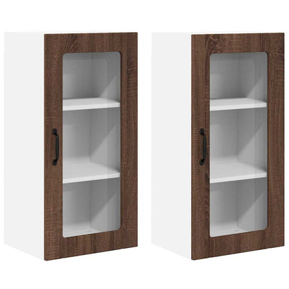 Keukenkast aan de muur 2 pcs Bruin Eiken 40 x 31 x 80 cm