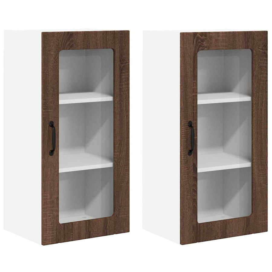 Keukenkast aan de muur 2 pcs Bruin Eiken 40 x 31 x 80 cm