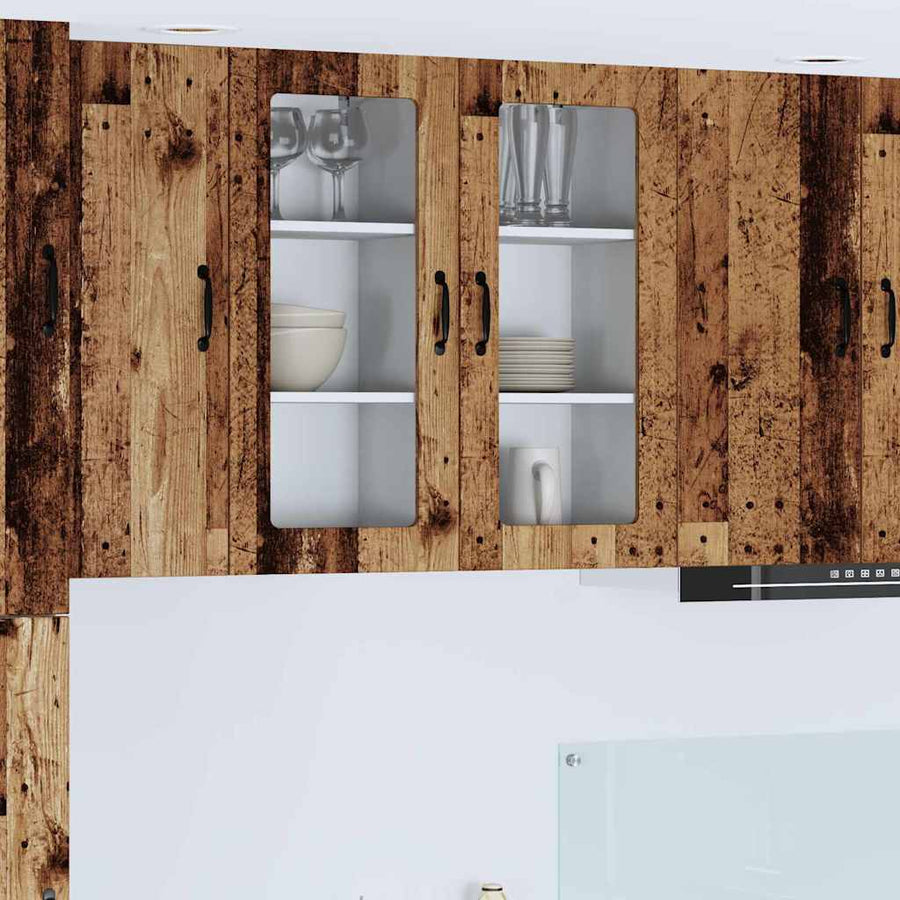 Keukenkast aan de muur met plank 2 pcs Oud Hout 40 x 31 x 80 cm