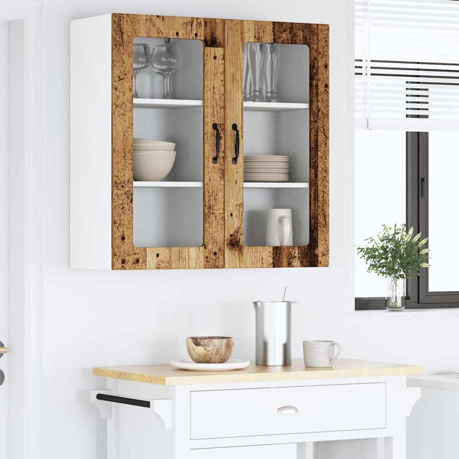 Keukenkast aan de muur met plank 2 pcs Oud Hout 40 x 31 x 80 cm