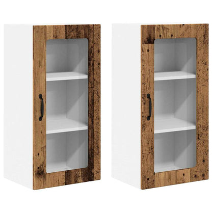 Keukenkast aan de muur met plank 2 pcs Oud Hout 40 x 31 x 80 cm