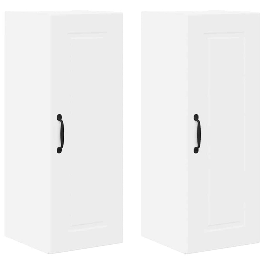 Keukenkast aan de muur 2 pcs Wit 30 x 31 x 80 cm Bewerkt hout