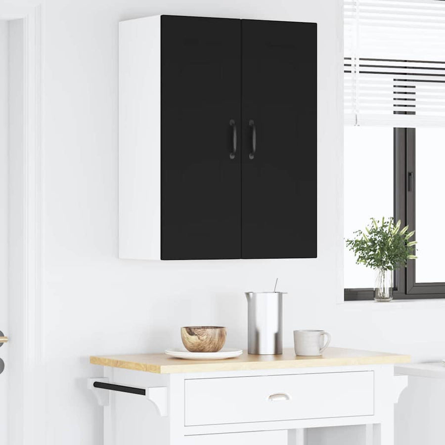 Keukenkast aan de muur Zwart 30 x 31 x 80 cm Bewerkt hout