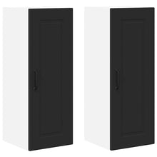 Keukenkast aan de muur 2 pcs Zwart 30 x 31 x 80 cm Bewerkt hout