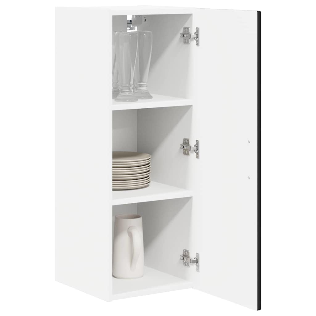 Keukenkast aan de muur 2 pcs Zwart 30 x 31 x 80 cm Bewerkt hout