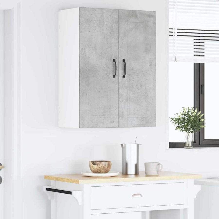 Keukenkast aan de muur Beton Grijs 30 x 31 x 80 cm Bewerkt hout