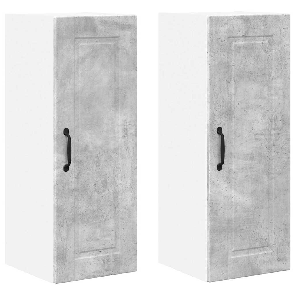 Keukenkast aan de muur 2 pcs Beton Grijs 30 x 31 x 80 cm
