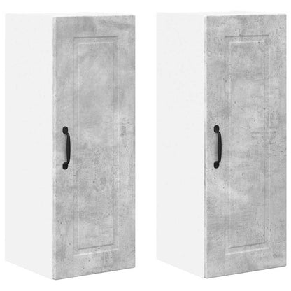 Keukenkast aan de muur 2 pcs Beton Grijs 30 x 31 x 80 cm