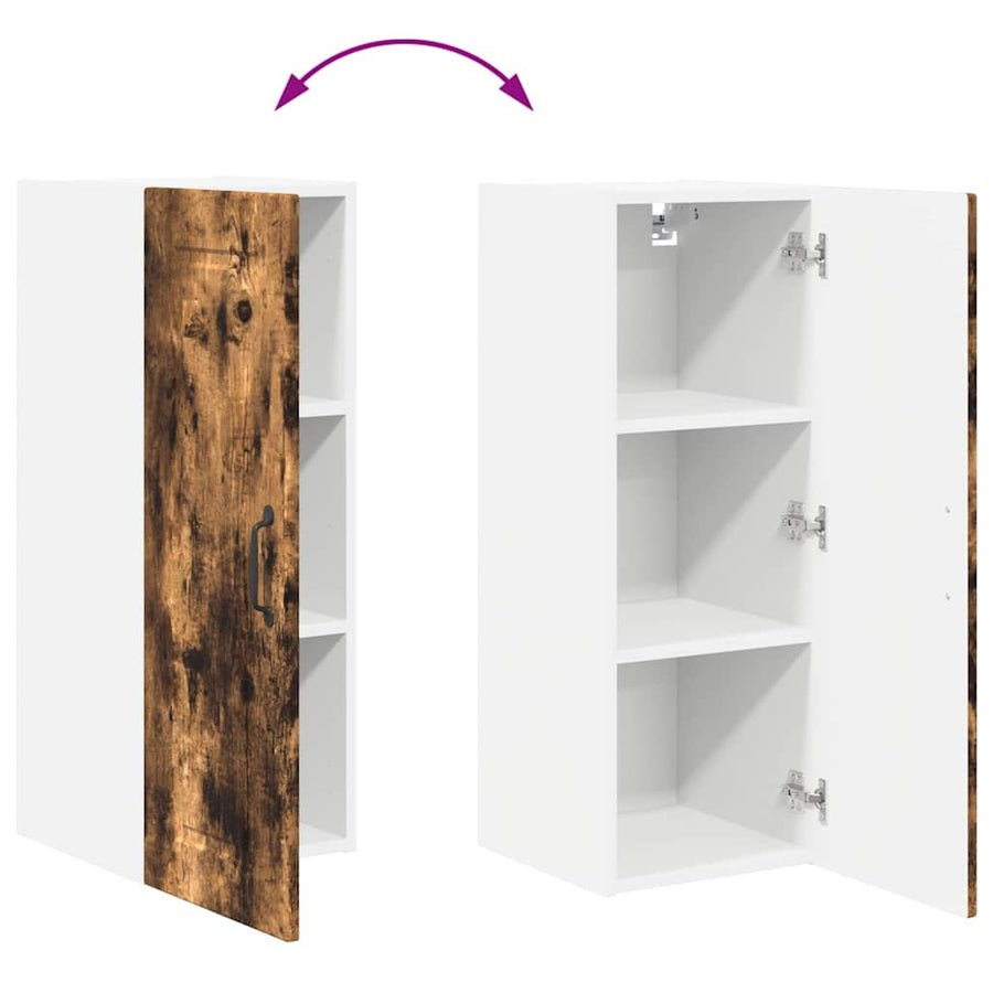 Keukenkast aan de muur met plank Gerookt eiken 30 x 31 x 80 cm