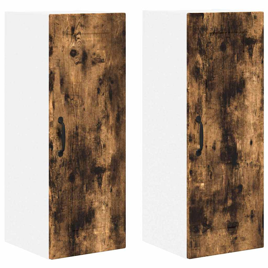 Keukenkast aan de muur 2 pcs Gerookt eiken 30 x 31 x 80 cm