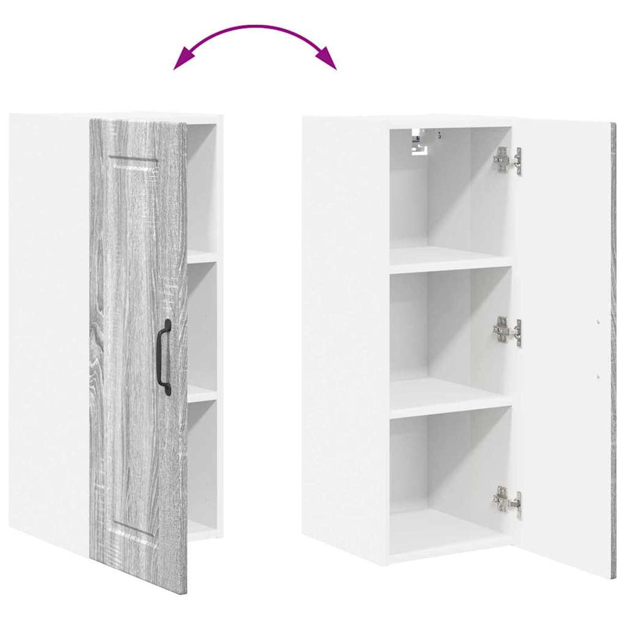 Keukenkast aan de muur met plank Grijs Sonoma 30 x 31 x 80 cm