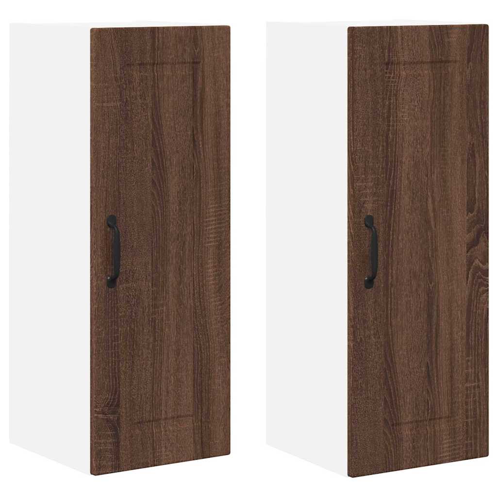 Keukenkast aan de muur 2 pcs Bruin Eiken 30 x 31 x 80 cm