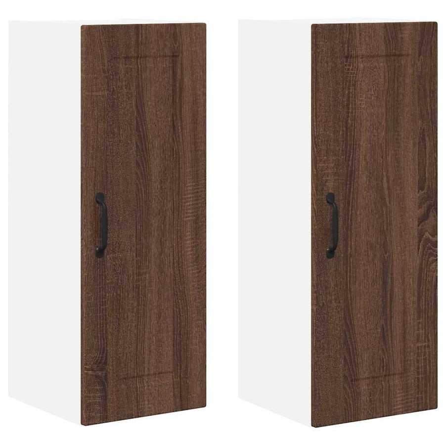 Keukenkast aan de muur 2 pcs Bruin Eiken 30 x 31 x 80 cm