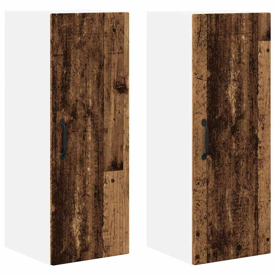 Keukenkast aan de muur met plank 2 pcs Oud Hout 30 x 31 x 80 cm