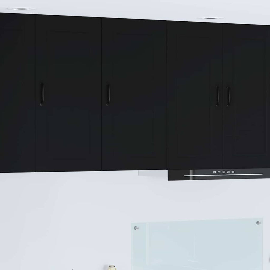 Keukenkast aan de muur Zwart 40 x 31 x 80 cm Bewerkt hout