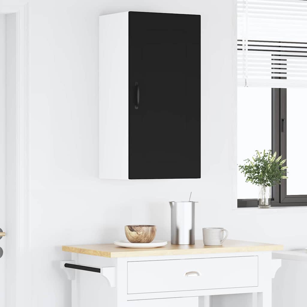 Keukenkast aan de muur Zwart 40 x 31 x 80 cm Bewerkt hout
