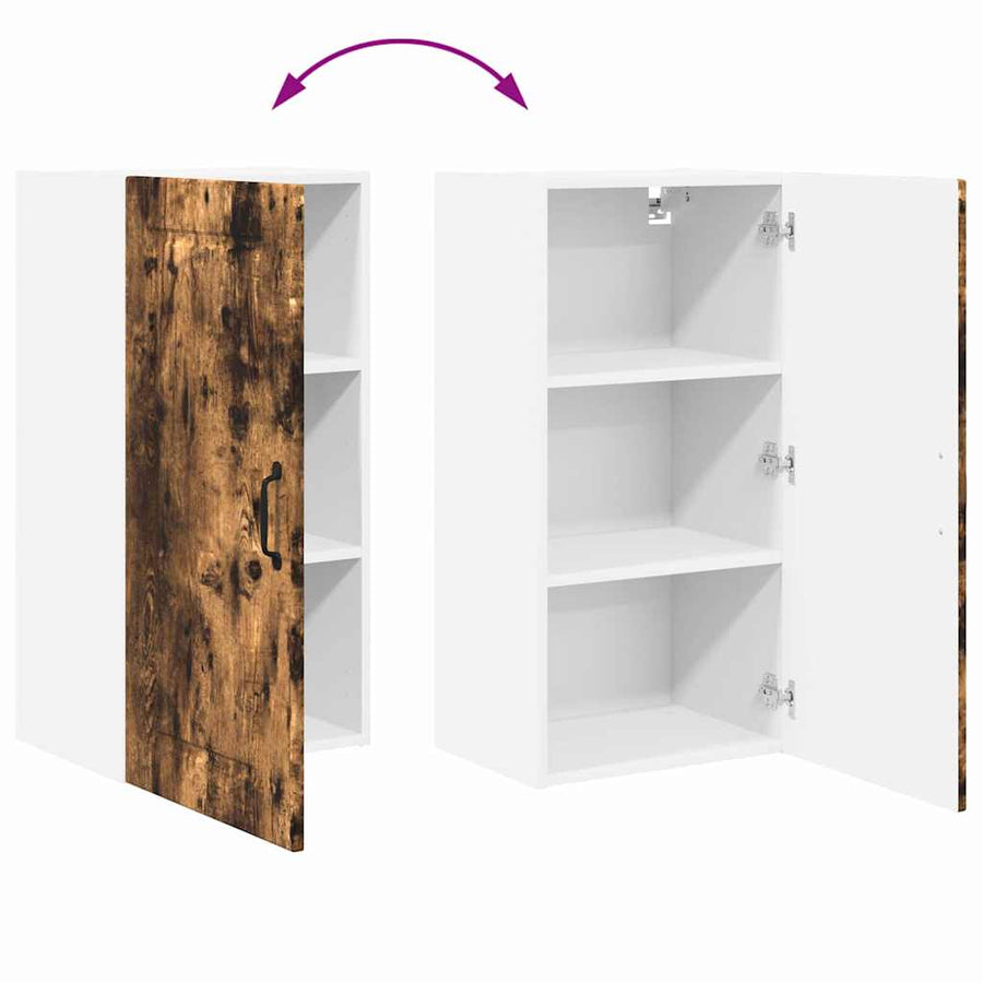 Keukenkast aan de muur met plank Gerookt eiken 40 x 31 x 80 cm