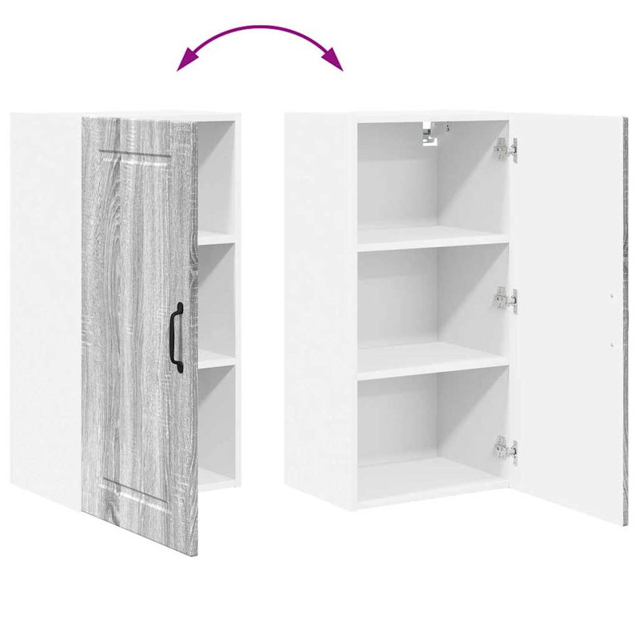 Keukenkast aan de muur met plank Grijs Sonoma 40 x 31 x 80 cm