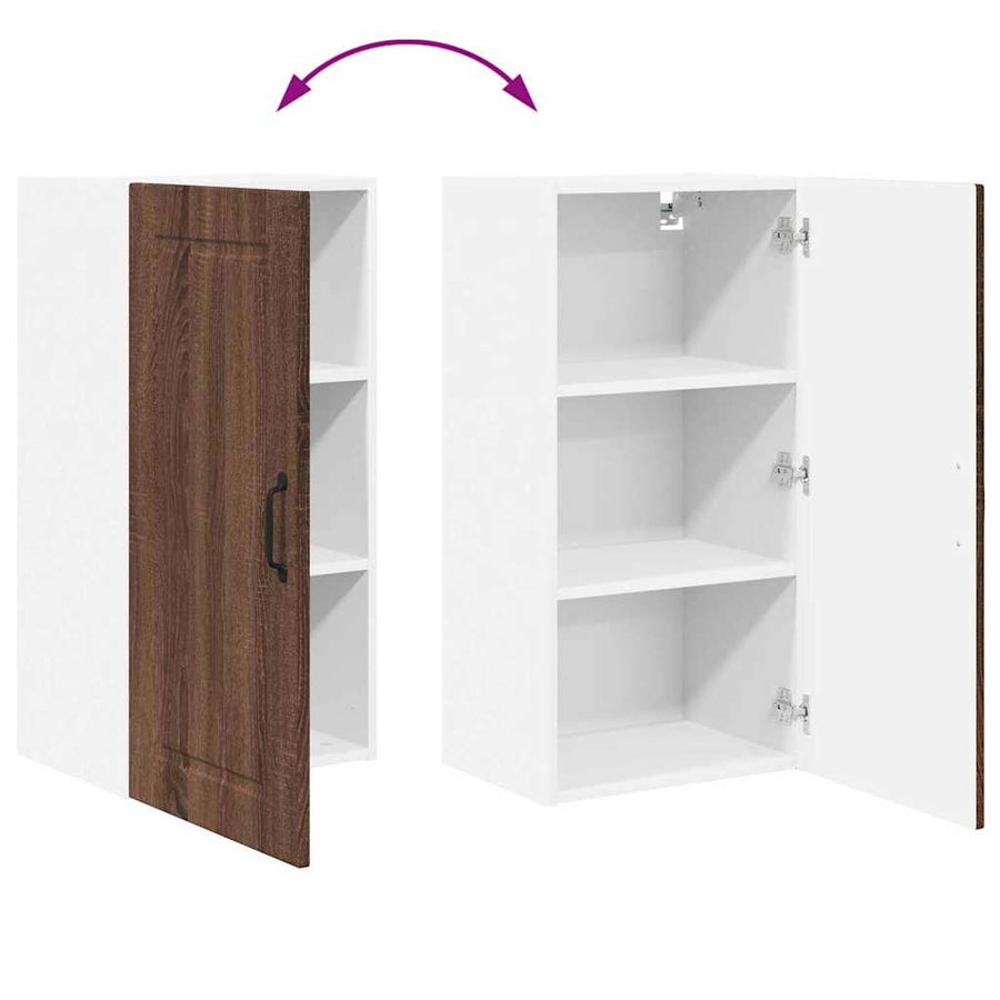 Keukenkast aan de muur Bruin Eiken 40 x 31 x 80 cm Bewerkt hout