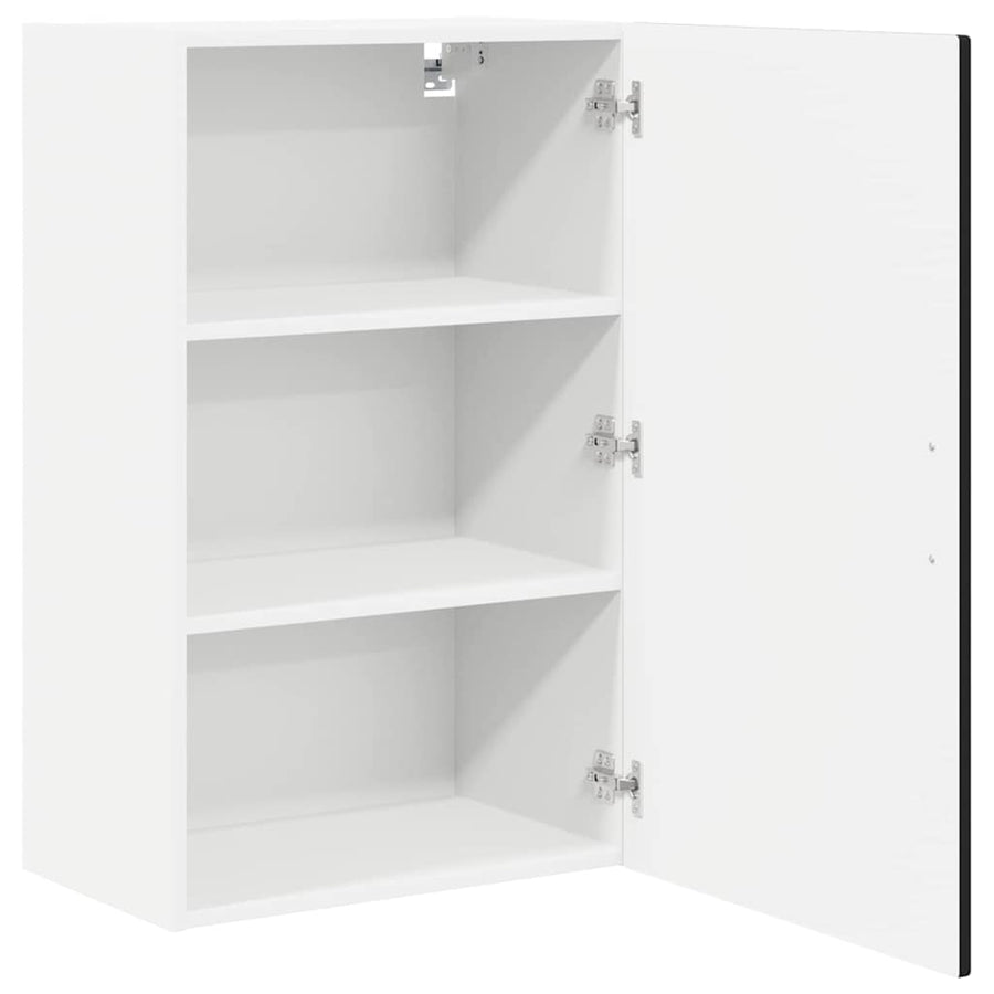 Keukenkast aan de muur Zwart 50 x 31 x 80 cm Bewerkt hout