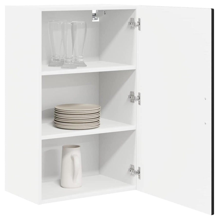 Keukenkast aan de muur Zwart 50 x 31 x 80 cm Bewerkt hout