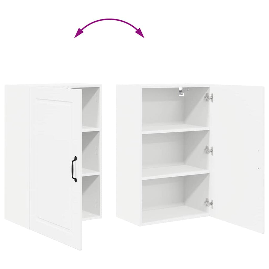 Keukenkast aan de muur met plank Hoogglans wit 50 x 31 x 80 cm