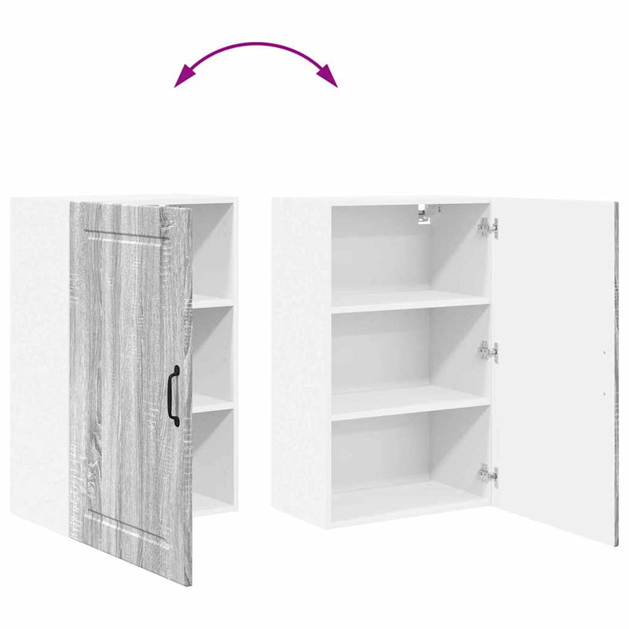 Keukenkast aan de muur met plank Grijs Sonoma 50 x 31 x 80 cm