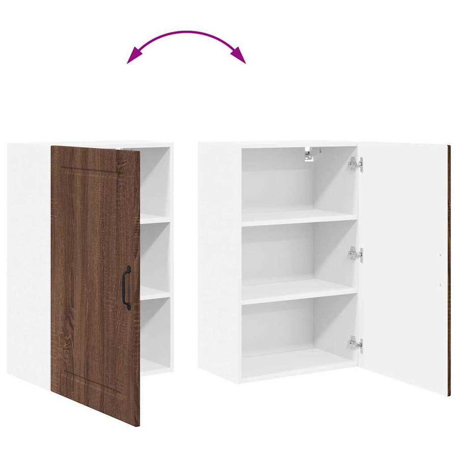 Keukenkast aan de muur Bruin Eiken 50 x 31 x 80 cm Bewerkt hout