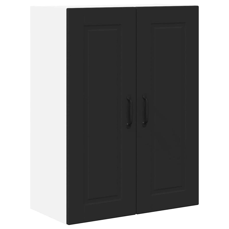 Keukenkast aan de muur Zwart 60 x 31 x 80 cm Bewerkt hout