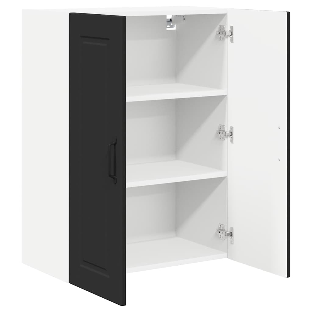 Keukenkast aan de muur Zwart 60 x 31 x 80 cm Bewerkt hout