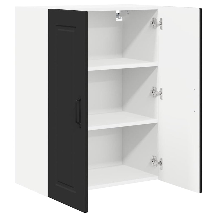 Keukenkast aan de muur Zwart 60 x 31 x 80 cm Bewerkt hout