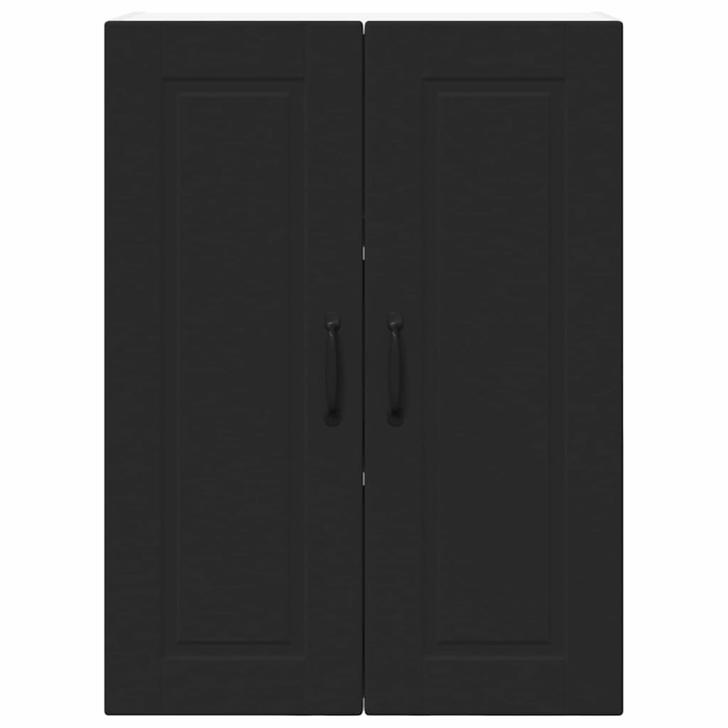 Keukenkast aan de muur Zwart 60 x 31 x 80 cm Bewerkt hout