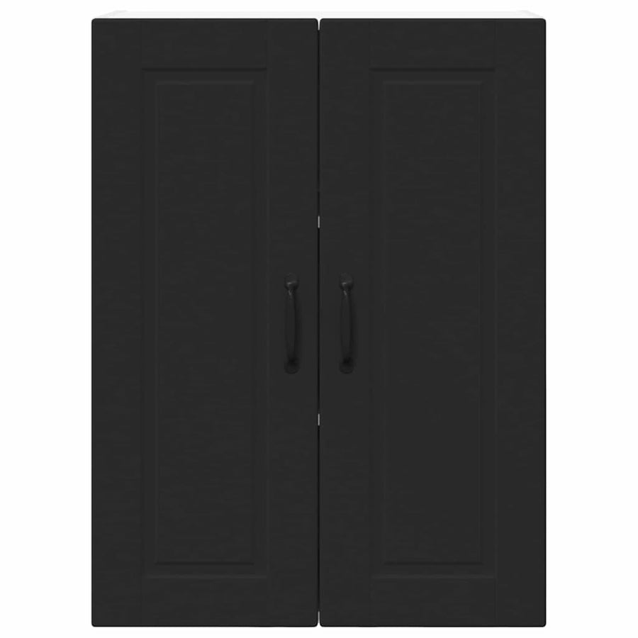 Keukenkast aan de muur Zwart 60 x 31 x 80 cm Bewerkt hout