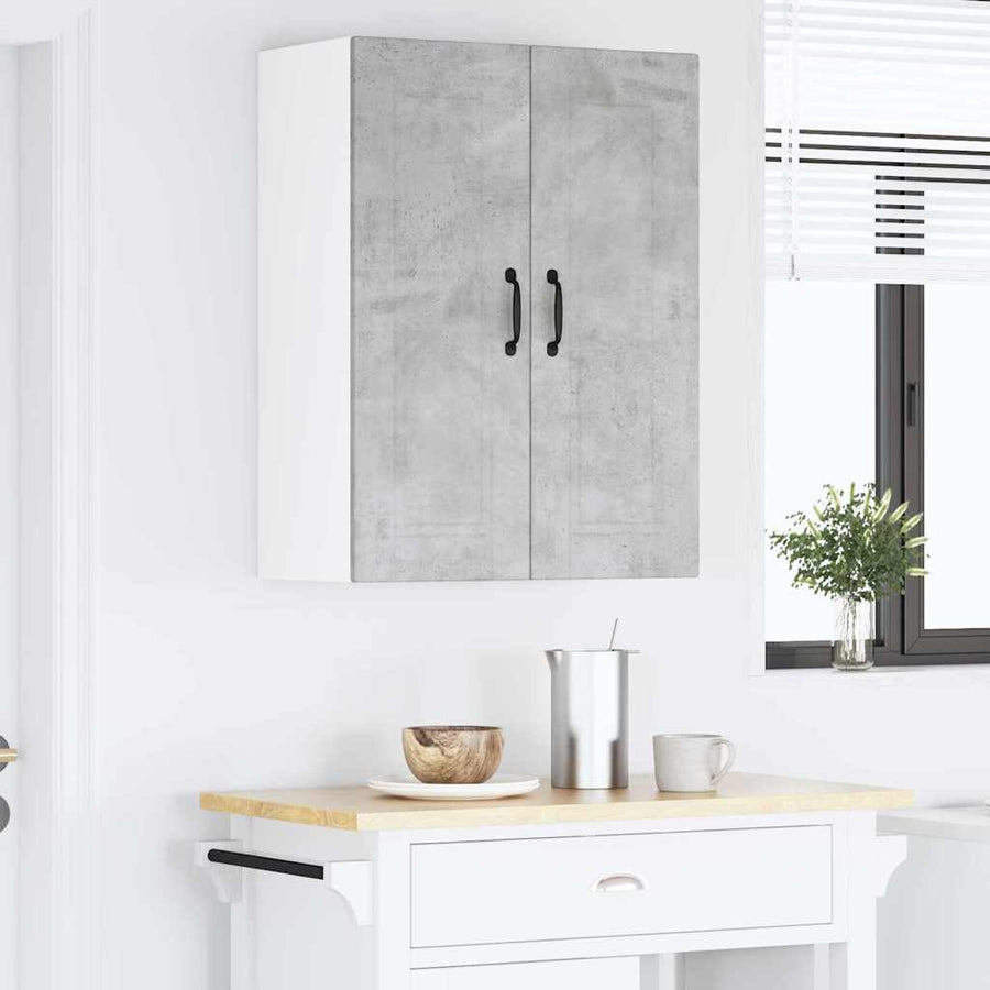 Keukenkast aan de muur Beton Grijs 60 x 31 x 80 cm Bewerkt hout