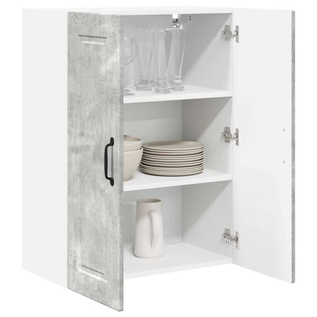 Keukenkast aan de muur Beton Grijs 60 x 31 x 80 cm Bewerkt hout