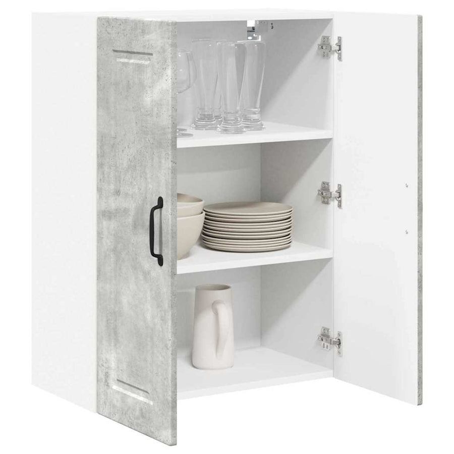 Keukenkast aan de muur Beton Grijs 60 x 31 x 80 cm Bewerkt hout