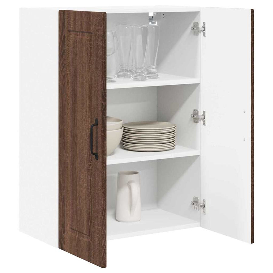 Keukenkast aan de muur Bruin Eiken 60 x 31 x 80 cm Bewerkt hout