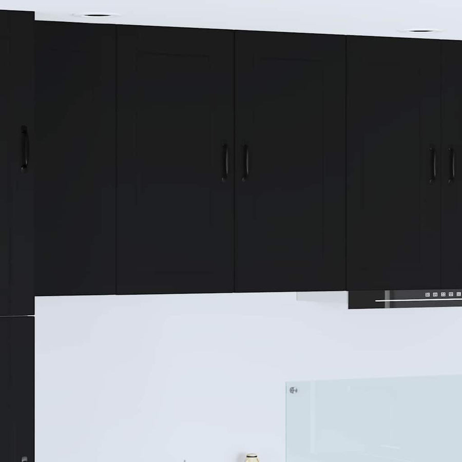 Keukenkast aan de muur Zwart 80 x 31 x 80 cm Bewerkt hout