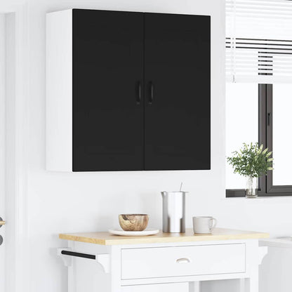 Keukenkast aan de muur Zwart 80 x 31 x 80 cm Bewerkt hout