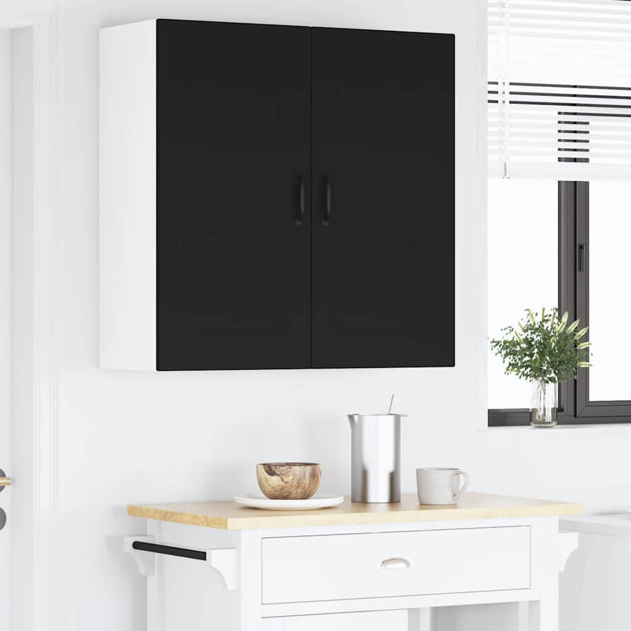 Keukenkast aan de muur Zwart 80 x 31 x 80 cm Bewerkt hout