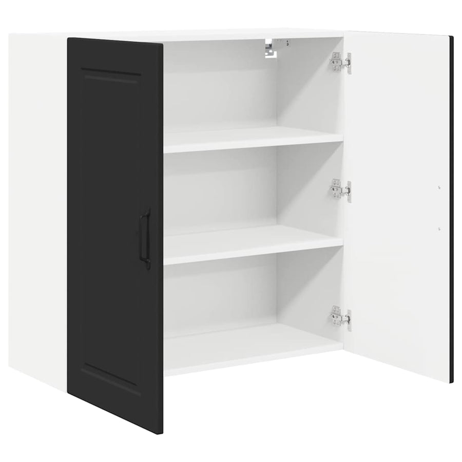 Keukenkast aan de muur Zwart 80 x 31 x 80 cm Bewerkt hout