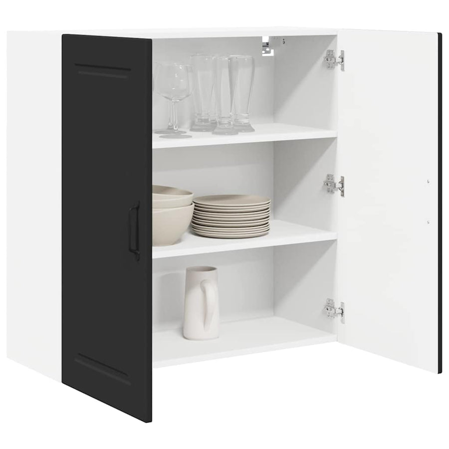 Keukenkast aan de muur Zwart 80 x 31 x 80 cm Bewerkt hout