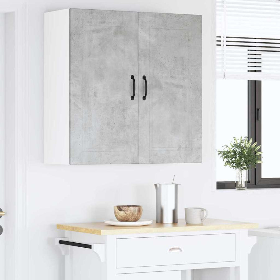 Keukenkast aan de muur Beton Grijs 80 x 31 x 80 cm Bewerkt hout