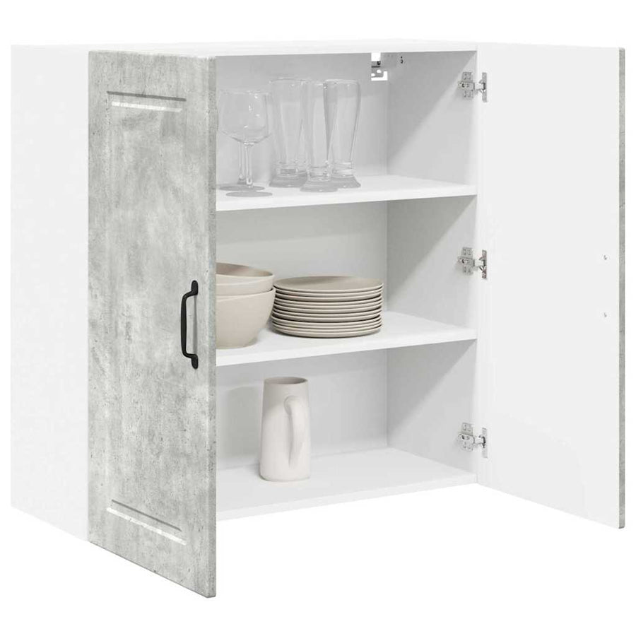 Keukenkast aan de muur Beton Grijs 80 x 31 x 80 cm Bewerkt hout