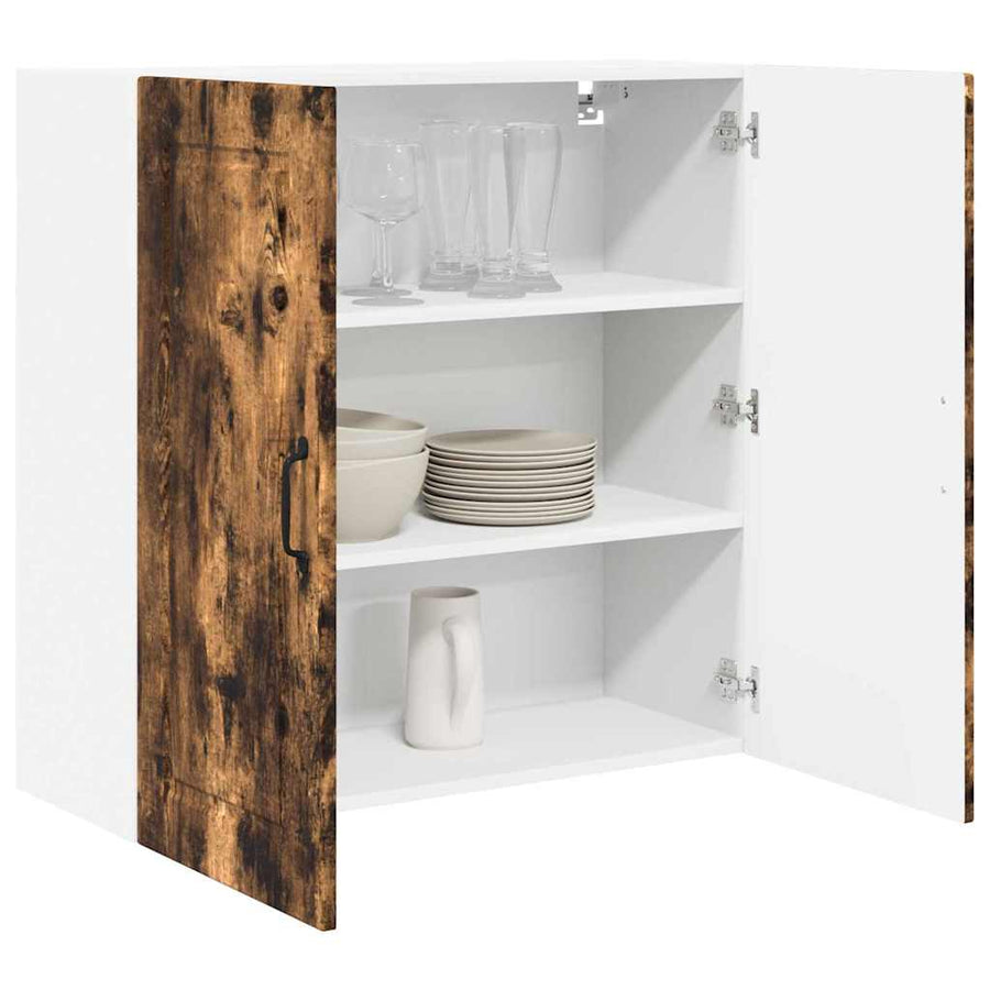 Keukenkast aan de muur met plank Gerookt eiken 80 x 31 x 80 cm
