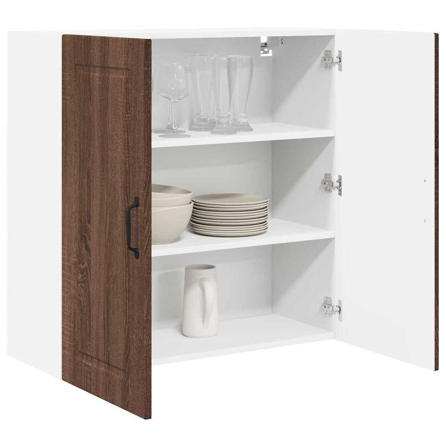 Keukenkast aan de muur Bruin Eiken 80 x 31 x 80 cm Bewerkt hout